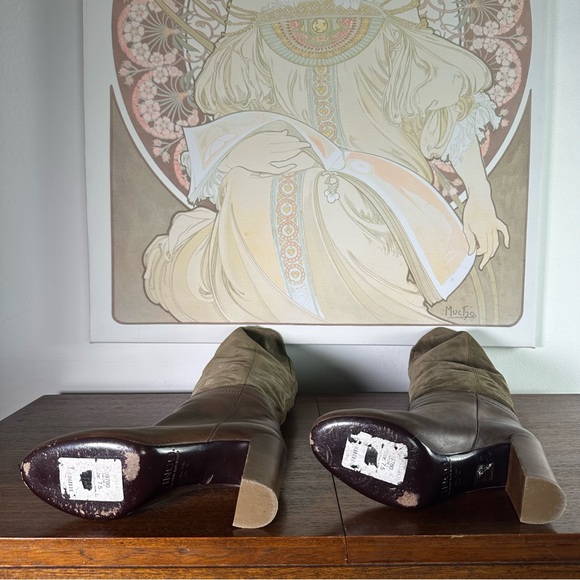 Vince Corrine Brown Tan Soft Suede & Leather Tall Pull On Boot - Picture 10 of 11